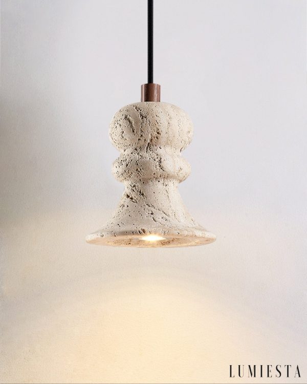 Lumiesta-genovix-lampa-wiszca-trawertynowa-ta-nad-st-12x13cm-1.jpg Genovix - Lampa wisząca trawertynowa żółta nad stół Ø12x13cm