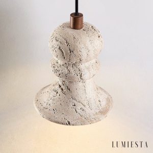 Lumiesta-genovix-lampa-wiszca-trawertynowa-ta-nad-st-12x13cm-6.jpg Genovix - Lampa wisząca trawertynowa żółta nad stół Ø12x13cm