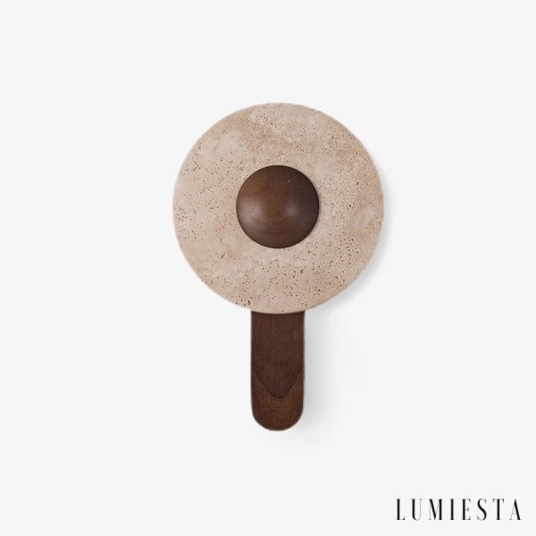 Habanea - Kinkiet drewniany, ciemny brązowy do sypialni, Ø20×33 cm