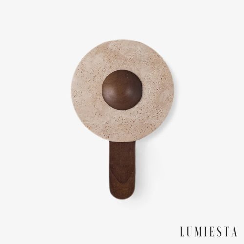 Habanea - Kinkiet drewniany, ciemny brązowy do sypialni, Ø20×33 cm