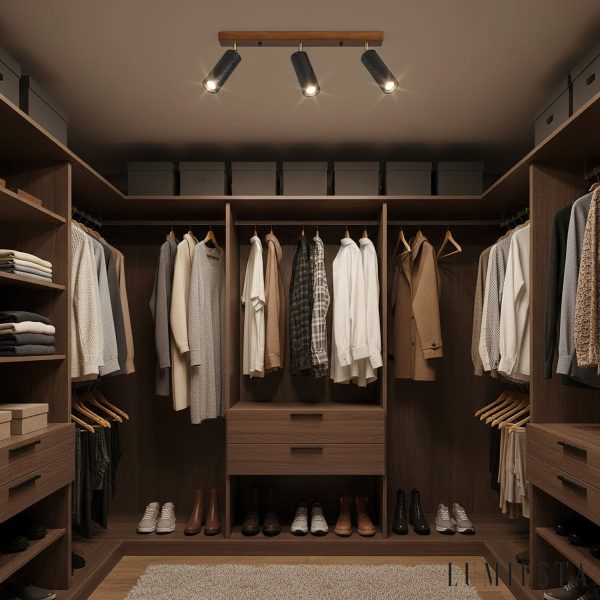 Ischara - Lampa wisząca nowoczesna czarny trawertyn i orzech nad stół Ø60/80 cm