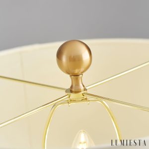 Lavaria - Lampa stołowa glamour, złota z alabastrem, do salonu Ø30x70 cm