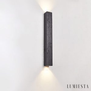 Limana - Lampa wisząca trawertynowa, czarna, do jadalni, Ø5 x 60/90/120 cm