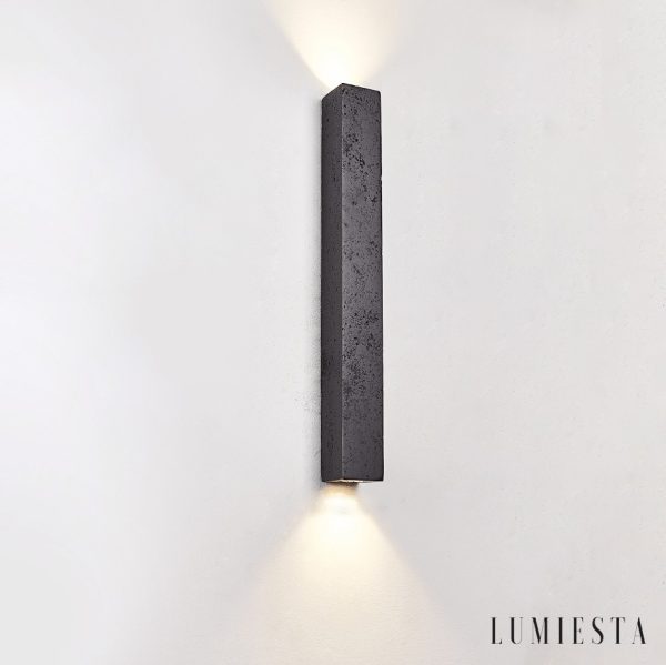 Limana - Lampa wisząca trawertynowa, czarna, do jadalni, Ø5 x 60/90/120 cm