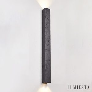 Limana - Lampa wisząca trawertynowa, czarna, do jadalni, Ø5 x 60/90/120 cm