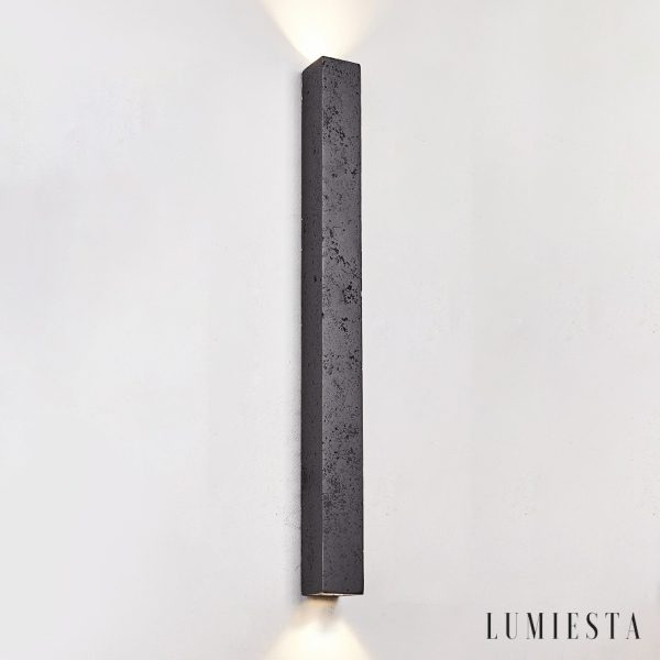 Limana - Lampa wisząca trawertynowa, czarna, do jadalni, Ø5 x 60/90/120 cm