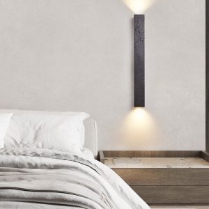 Limana - Lampa wisząca trawertynowa, czarna, do jadalni, Ø5 x 60/90/120 cm