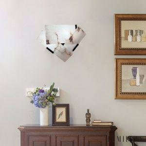 LuminisX - Kinkiet nowoczesny alabastrowy, biały do sypialni i salonu Ø26x21 cm