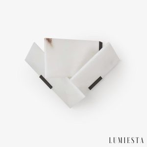 LuminisX - Kinkiet nowoczesny alabastrowy, biały do sypialni i salonu Ø26x21 cm