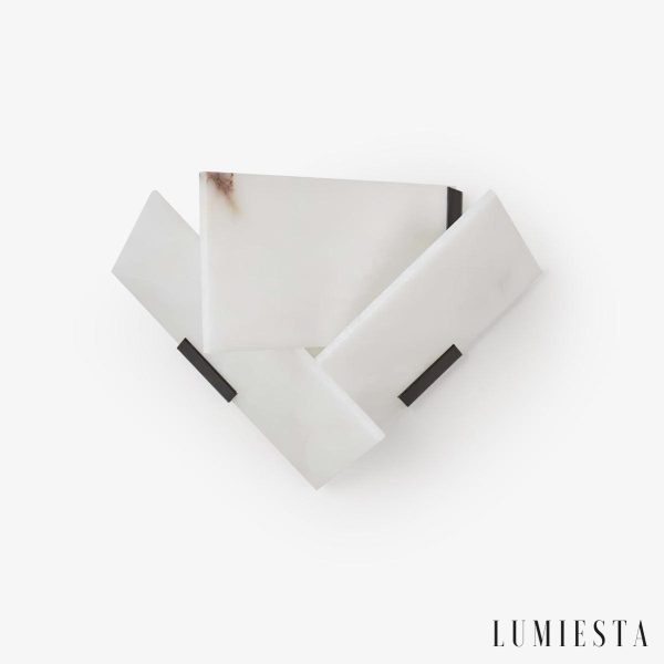 LuminisX - Kinkiet nowoczesny alabastrowy, biały do sypialni i salonu Ø26x21 cm