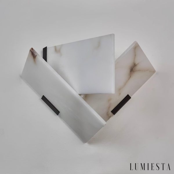 LuminisX - Kinkiet nowoczesny alabastrowy, biały do sypialni i salonu Ø26x21 cm