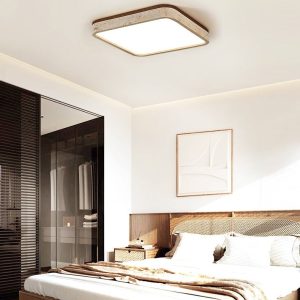 Lunatria - Lampa sufitowa trawertynowa, żółta do salonu, Ø38/48/58 cm