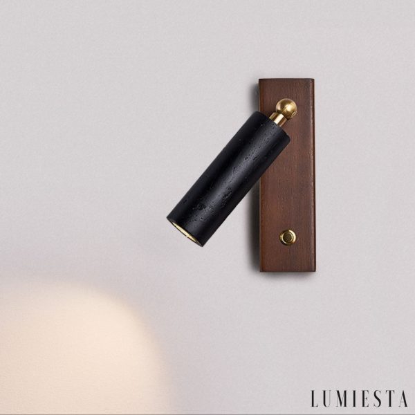 Lyonis - Lampa wisząca nowoczesna, czarny trawertyn i orzech, nad stół Ø4x12 cm