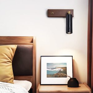 Lyonis - Lampa wisząca nowoczesna, czarny trawertyn i orzech, nad stół Ø4x12 cm