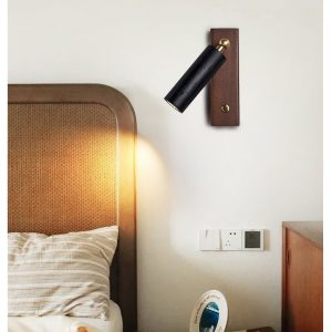 Lyonis - Lampa wisząca nowoczesna, czarny trawertyn i orzech, nad stół Ø4x12 cm