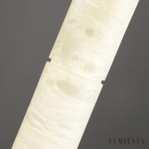 Machoria - Lampa wisząca nowoczesna złoto-biała, do jadalni, Ø8 x 50/60 cm