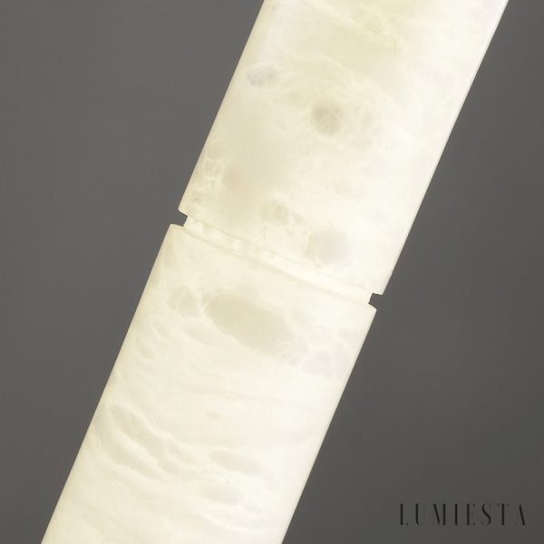 Machoria - Lampa wisząca nowoczesna złoto-biała, do jadalni, Ø8 x 50/60 cm