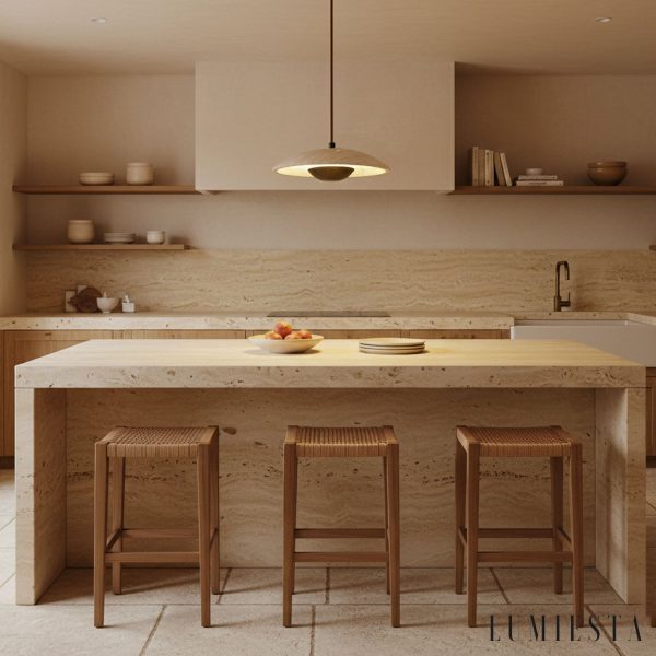 Manaura - Lampa wisząca skandynawska drewniana, orzech do jadalni, Ø25 x H8 cm