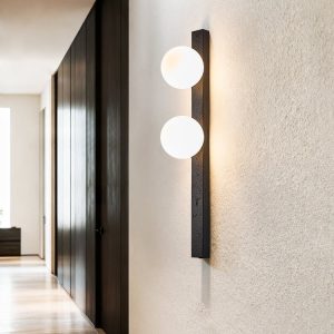 Nefelora - Lampa wisząca trawertynowa, czarno-biała do jadalni, Ø5x30/66/95 cm