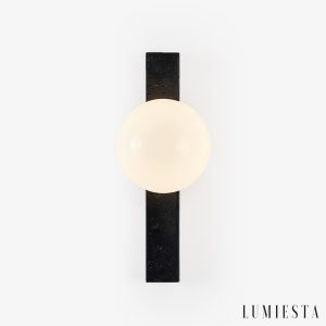 Nefelora - Lampa wisząca trawertynowa, czarno-biała do jadalni, Ø5x30/66/95 cm