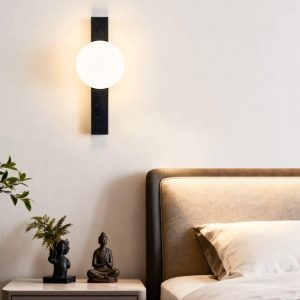 Nefelora - Lampa wisząca trawertynowa, czarno-biała do jadalni, Ø5x30/66/95 cm