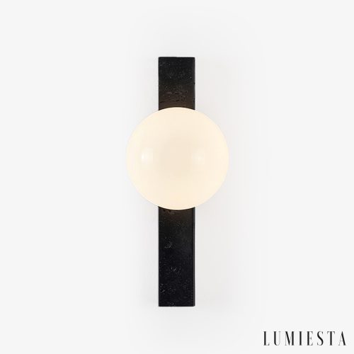 Nefelora - Lampa wisząca trawertynowa, czarno-biała do jadalni, Ø5x30/66/95 cm