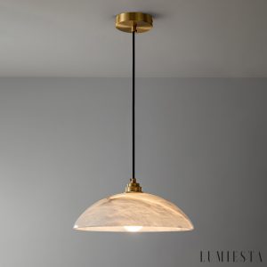 PalatinaX - Lampa wisząca alabastrowa, mosiężne wykończenie do jadalni, Ø30/40 cm