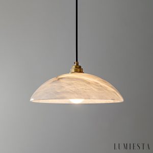 PalatinaX - Lampa wisząca alabastrowa, mosiężne wykończenie do jadalni, Ø30/40 cm