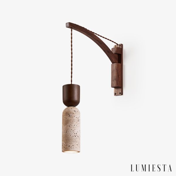 Lumiesta-panthoris-kinkiet-drewniano-trawertynowy-orzechowy-do-salonu-7x19-cm.jpg Panthoris - Kinkiet drewniano-trawertynowy, orzechowy do salonu, Ø7x19 cm