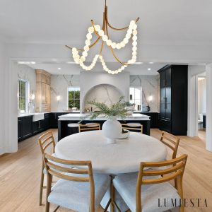 Perugina - Lampa wisząca alabastrowa złota do salonu, Ø117/92 cm