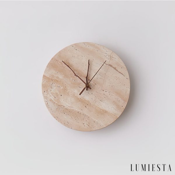 Pompeia - Kinkiet trawertynowy żółty, do salonu i sypialni, Ø30x30 cm