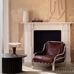 Pompeira - Lampa stołowa metalowa z alabastrem, czarna do salonu, Ø34x33 cm