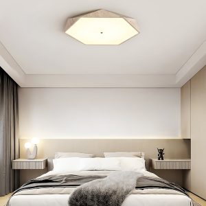 Quitarra - Plafon trawertynowy z LED, żółto-biały do salonu, Ø40/50/60 cm