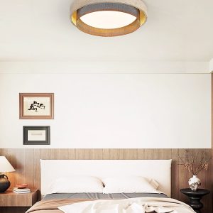 Ravellis - Lampa sufitowa trawertynowa żółto-biała do salonu, Ø42/47/57 cm