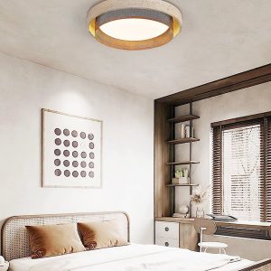 Ravellis - Lampa sufitowa trawertynowa żółto-biała do salonu, Ø42/47/57 cm