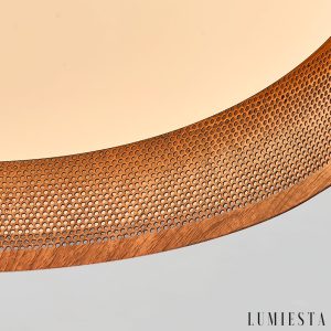 Ravellis - Lampa sufitowa trawertynowa żółto-biała do salonu, Ø42/47/57 cm