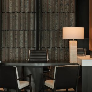 RiminiX - Lampa stołowa trawertynowa, żółto-biała do salonu, Ø35/40x52 cm