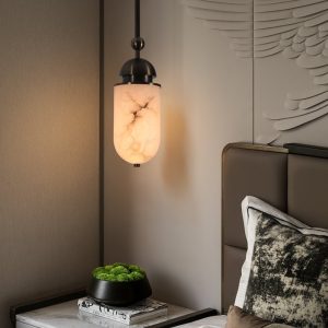 Lumiesta-romalux-lampa-wiszca-nowoczesna-alabastrowa-brzowo-biaa-do-salonu-15x35cm-3.jpg RomaLux - Lampa wisząca nowoczesna, alabastrowa brązowo-biała do salonu Ø15x35cm