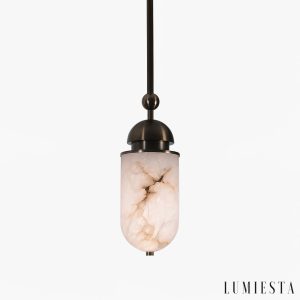 Lumiesta-romalux-lampa-wiszca-nowoczesna-alabastrowa-brzowo-biaa-do-salonu-15x35cm.jpg RomaLux - Lampa wisząca nowoczesna, alabastrowa brązowo-biała do salonu Ø15x35cm