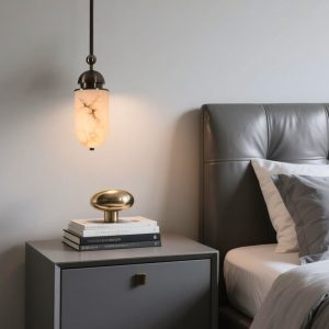 Lumiesta-romalux-lampa-wiszca-nowoczesna-alabastrowa-brzowo-biaa-do-salonu-15x35cm-4.jpg RomaLux - Lampa wisząca nowoczesna, alabastrowa brązowo-biała do salonu Ø15x35cm