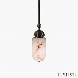 Lumiesta-romalux-lampa-wiszca-nowoczesna-alabastrowa-brzowo-biaa-do-salonu-15x35cm-8.jpg RomaLux - Lampa wisząca nowoczesna, alabastrowa brązowo-biała do salonu Ø15x35cm