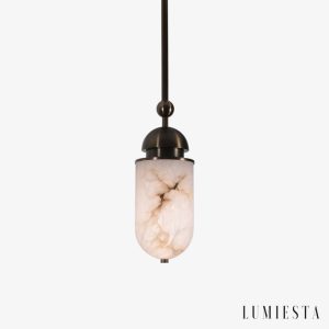 Lumiesta-romalux-lampa-wiszca-nowoczesna-alabastrowa-brzowo-biaa-do-salonu-15x35cm-9.jpg RomaLux - Lampa wisząca nowoczesna, alabastrowa brązowo-biała do salonu Ø15x35cm