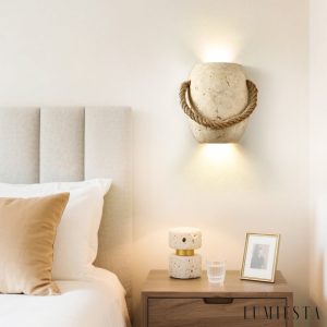 Lumiesta-romara-lampa-wiszca-trawertynowa-ta-ze-sznurem-konopnym-nad-st-16x20cm-1.jpg Romara - Lampa wisząca trawertynowa żółta ze sznurem konopnym nad stół Ø16x20cm