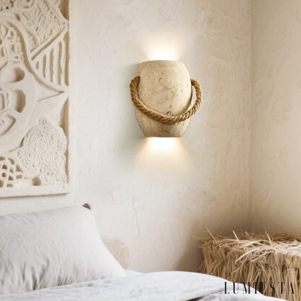 Lumiesta-romara-lampa-wiszca-trawertynowa-ta-ze-sznurem-konopnym-nad-st-16x20cm-2.jpg Romara - Lampa wisząca trawertynowa żółta ze sznurem konopnym nad stół Ø16x20cm