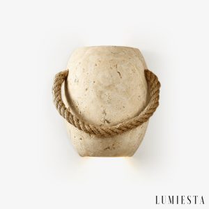 Lumiesta-romara-lampa-wiszca-trawertynowa-ta-ze-sznurem-konopnym-nad-st-16x20cm.jpg Romara - Lampa wisząca trawertynowa żółta ze sznurem konopnym nad stół Ø16x20cm