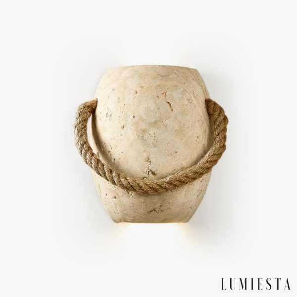 Lumiesta-romara-lampa-wiszca-trawertynowa-ta-ze-sznurem-konopnym-nad-st-16x20cm.jpg Romara - Lampa wisząca trawertynowa żółta ze sznurem konopnym nad stół Ø16x20cm