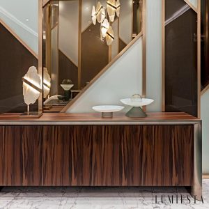 Romastra - Lampa wisząca alabastrowa, złota i biała do salonu, Ø80 x H200 cm