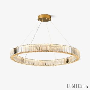 Rubinia - Lampa wisząca kryształowa, złota do salonu Ø40/60/80/100 cm
