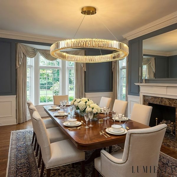 Rubinia - Lampa wisząca kryształowa, złota do salonu Ø40/60/80/100 cm