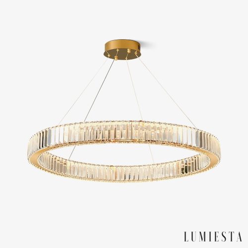 Rubinia - Lampa wisząca kryształowa, złota do salonu Ø40/60/80/100 cm
